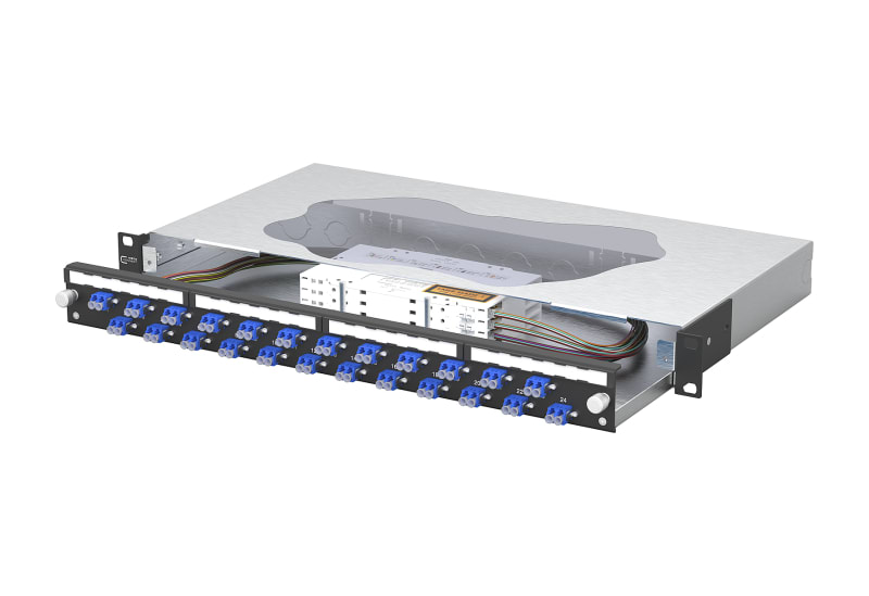 METZ CONNECT - OpDAT slide2 Patchfeld splice 24xLC-D OS2 schwarz
