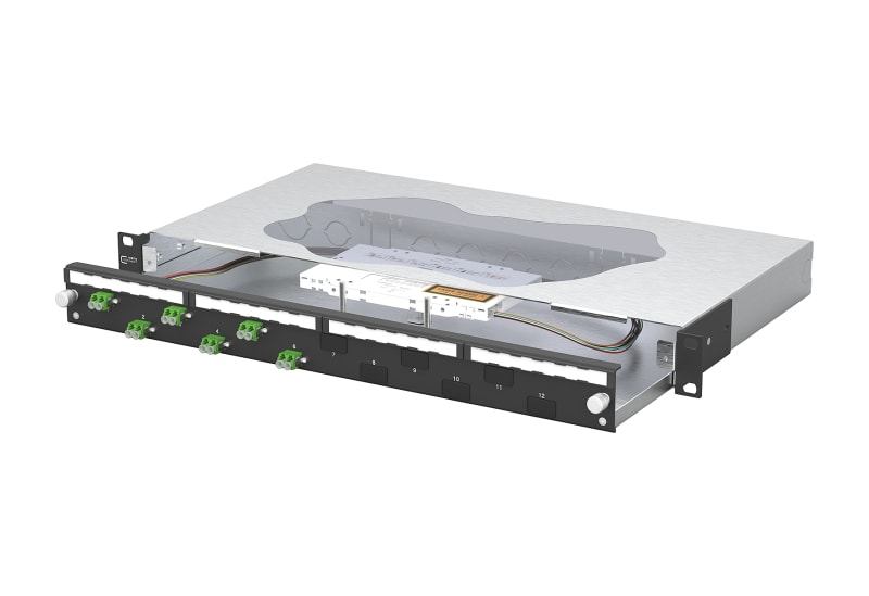 METZ CONNECT - OpDAT slide2 Patchfeld splice 6xLC-D APC OS2 schwarz