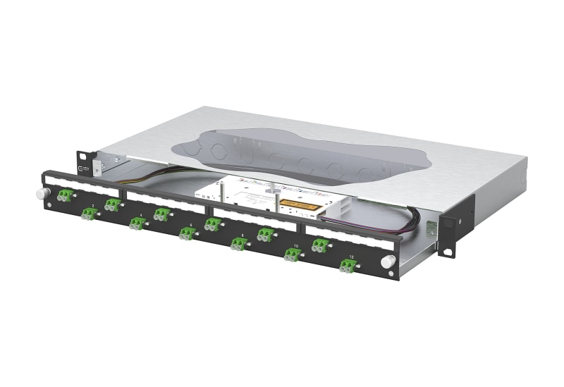 METZ CONNECT - OpDAT slide2 Patchfeld splice 12xLC-D APC OS2 schwarz