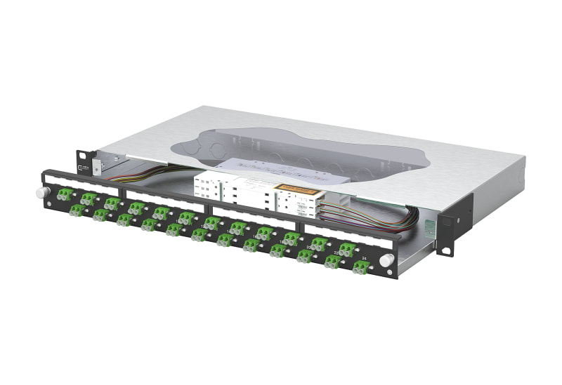 METZ CONNECT - OpDAT slide2 Patchfeld splice 24xLC-D APC OS2 schwarz