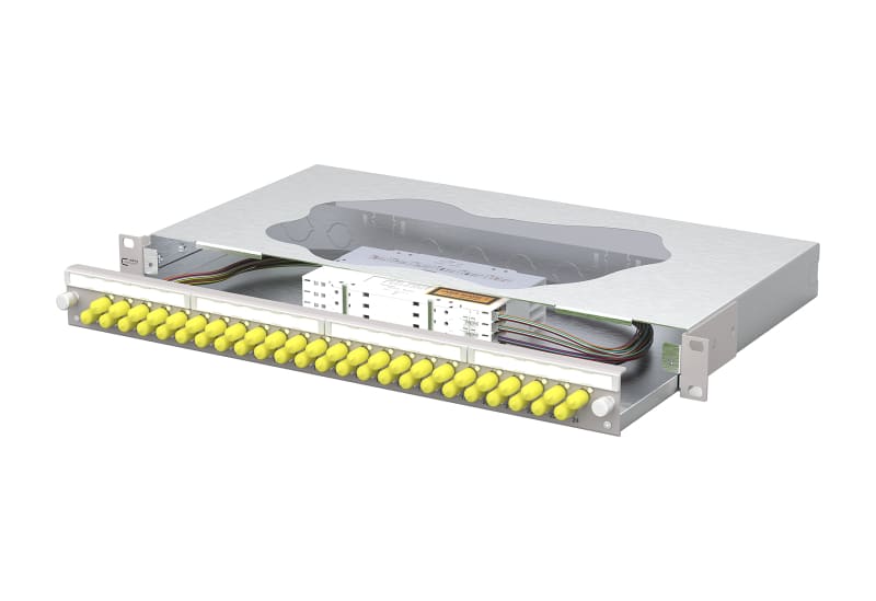 METZ CONNECT - OpDAT slide2 Patchfeld splice 24xST-D OS2 grau