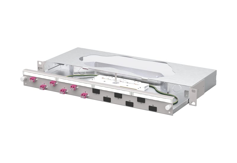 METZ CONNECT - OpDAT slide2 K Patchfeld splice 6xLC-D OM4 grau