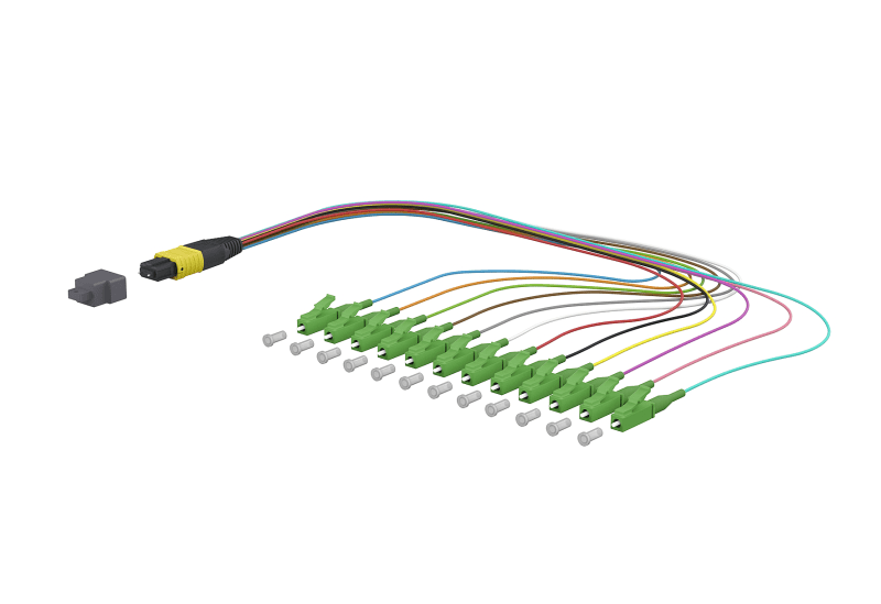 METZ CONNECT - OpDAT Ader-Fanout MTP-M/12xLC-S APC OS2, 0,3 m