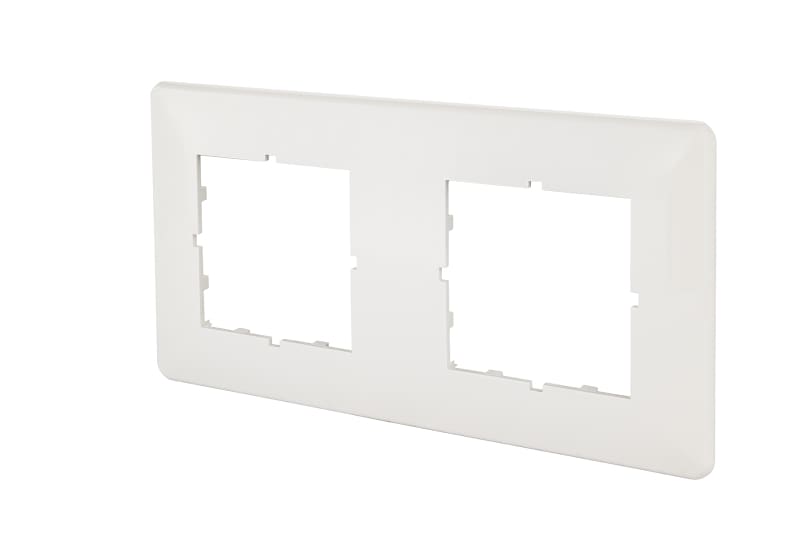 METZ CONNECT - Abdeckplatte 80,5 x 151,5 mm 2-fach reinweiß, E-DAT C6