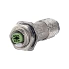 METZ CONNECT - M12 Buchse, D-kodiert, IP67, Cat.5, Ø 4-6 mm, feldkonfektionierbar, mit Flansch