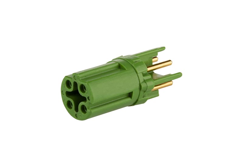 METZ CONNECT - Leiterplatteneinsatz M12, D-kodiert, 4-polig, grün