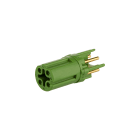 METZ CONNECT - Leiterplatteneinsatz M12, D-kodiert, 4-polig, grün
