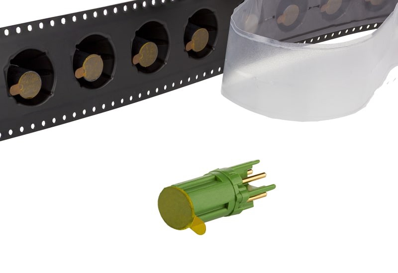 METZ CONNECT - Leiterplatteneinsatz M12, D-kodiert, 4-polig, grün, Tape & Reel