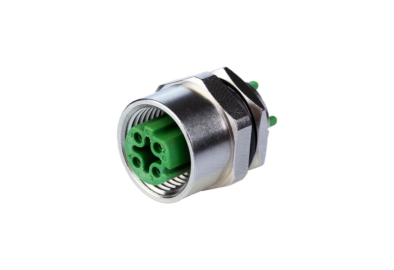 METZ CONNECT - Leiterplattenbuchse M12, D-kodiert, 4-polig, IP67