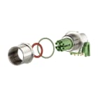 METZ CONNECT - Leiterplattenbuchse M12, X-kodiert, 8-polig, IP67, 90° gewinkelt, max. 4 mm Wandstärke, in Einzelteilen