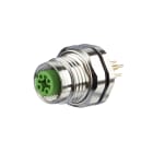 METZ CONNECT - Leiterplattenbuchse M12, D-kodiert, 4-polig, IP67, Durchsteckmontage