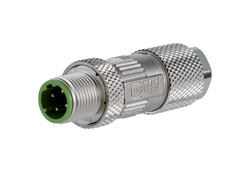 METZ CONNECT - M12 Stecker, D-kodiert, IP67, Cat.5, Ø 4-6 mm, feldkonfektionierbar, gerade