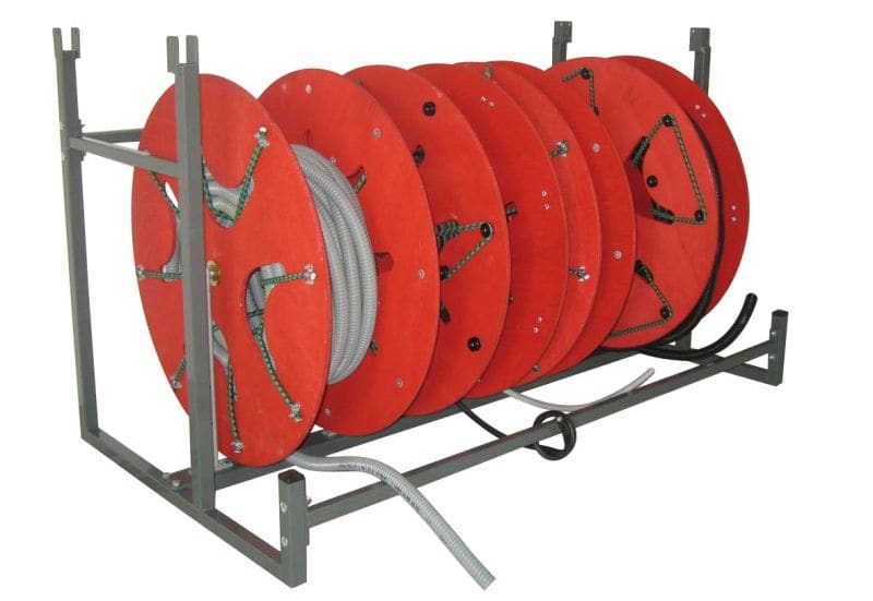 CABLE EQUIPEMENTS - Lagermodul für Kabelringe BOBI 600, geliefert mit 4 Spulen mit Gummispannern