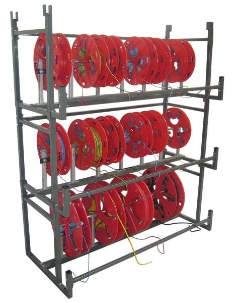CABLE EQUIPEMENTS - BOBI-KABELRINGE : Lagersystem für Kabelringe 3 Ebenen