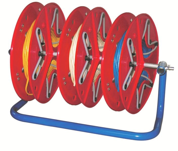 CABLE EQUIPEMENTS - MINOQUAD: Baustellen-Abwickler für Kabelringe, geliefert mit 3 Spulen