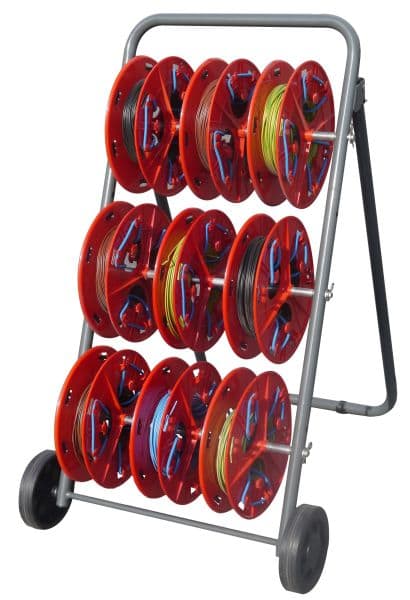 CABLE EQUIPEMENTS - NOVOQUAD: Wagen für Kabelring-Abwickler, geliefert mit 9 Spulen