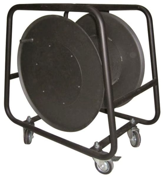 CABLE EQUIPEMENTS - Aufroller mit Kurbel EM100R mit 4 Rollen, 2 mit Feststeller (vorher EM23)