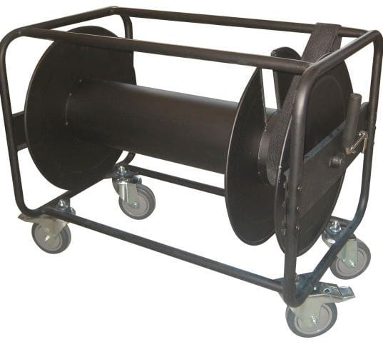 CABLE EQUIPEMENTS - Kabelaufroller mit Kurbel EM320R mit 4 Rollen, 2 mit Bremse (ehemals EM26R)