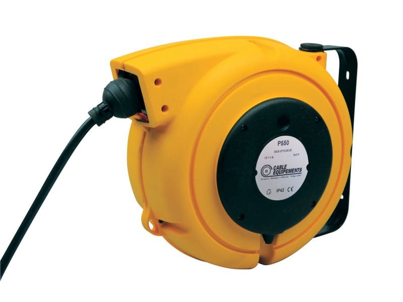 CABLE EQUIPEMENTS - Autom. Kabelaufroller PLT 500 - 15+1m 2x1,5² HO5VV-F -IP42 -Lösb.Arretierung