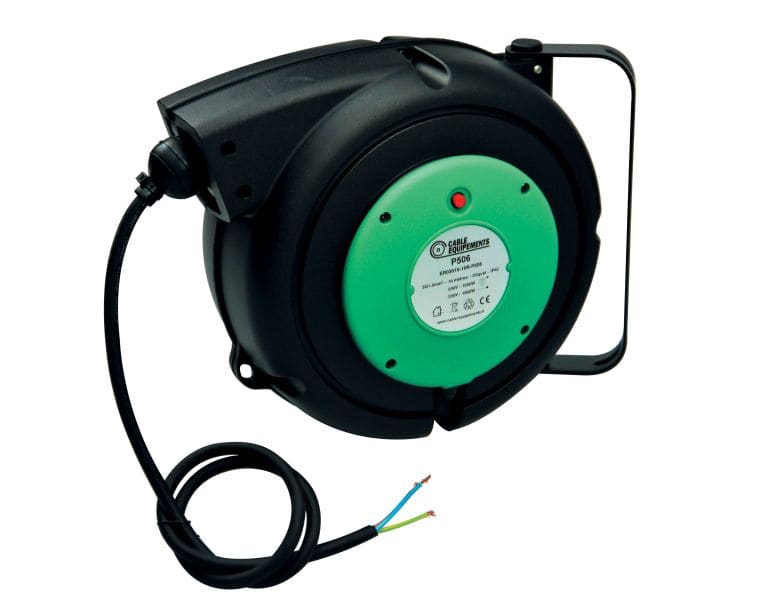 CABLE EQUIPEMENTS - P506 -Kabelaufwickler mit Aufrollautomatik PLT 500 - 9+1m 3G1,5² HO7RN-F - IP42