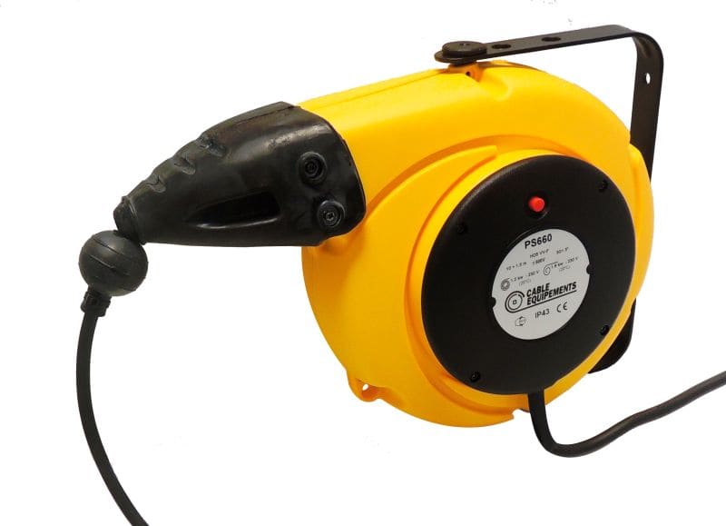 CABLE EQUIPEMENTS - Autom. Kabelaufroller PLT 600 S - 10+1.5m 3G1,5² HO5VV-F -IP43 -Lösb.Arretierung