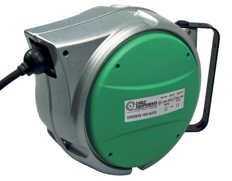 CABLE EQUIPEMENTS - A315 : Kabelaufwickler mit Aufrollautomatik ALU 300 (5 Jahre Garantie) - 14+1 m