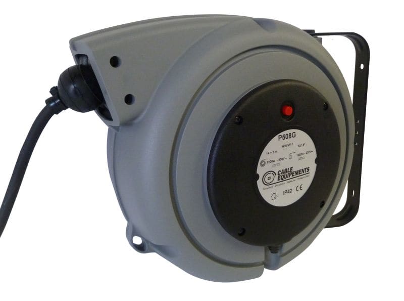 CABLE EQUIPEMENTS - Autom. Kabelaufroller PLT 500-14+1.5m 3G1,5² HO5VV-F - IP42 - Lösb. Arretierung