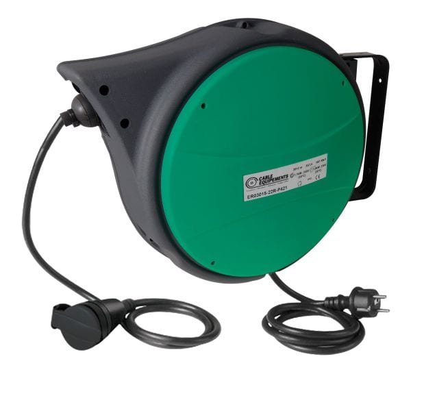 CABLE EQUIPEMENTS - P421 Kabelaufwickler mit Aufrollautomatik-EURO Sortiment Garantie 3 Jahren-20+2m