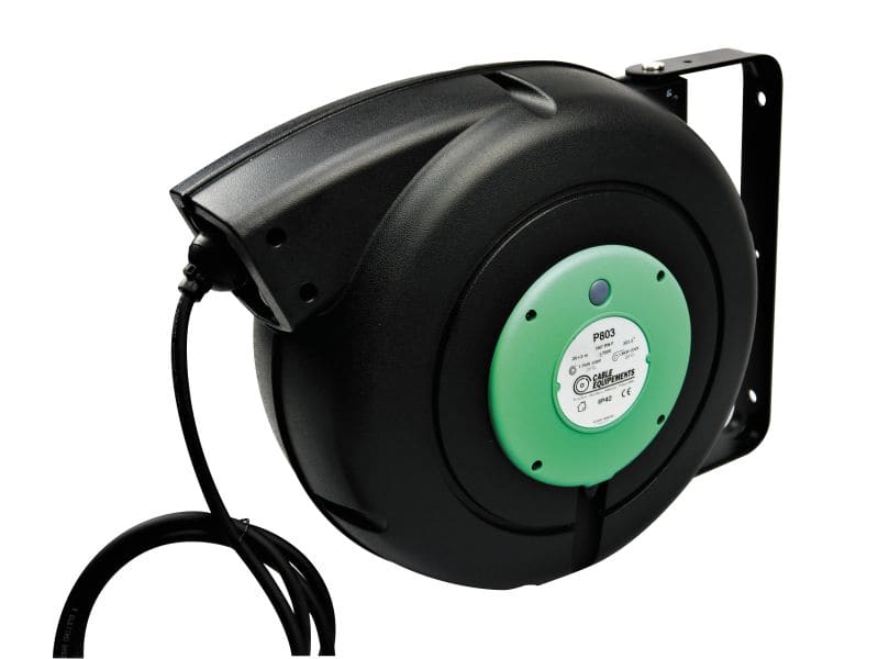 CABLE EQUIPEMENTS - Autom. Kabelaufroller Reihe PLT 800 - 20+2m 3G1,5² HO7RN-F-IP42 -Einsch. Arret.