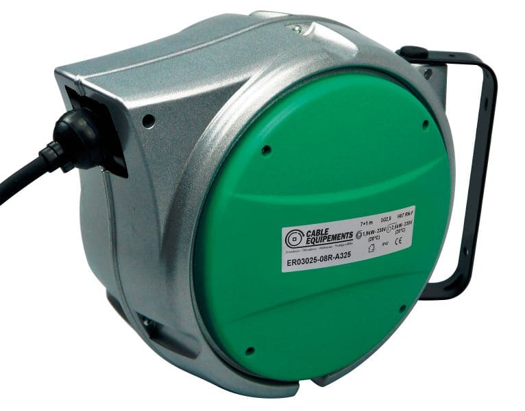 CABLE EQUIPEMENTS - A325 : Kabelaufwickler mit Aufrollautomatik ALU 300 (5 Jahre Garantie) - 7+1m