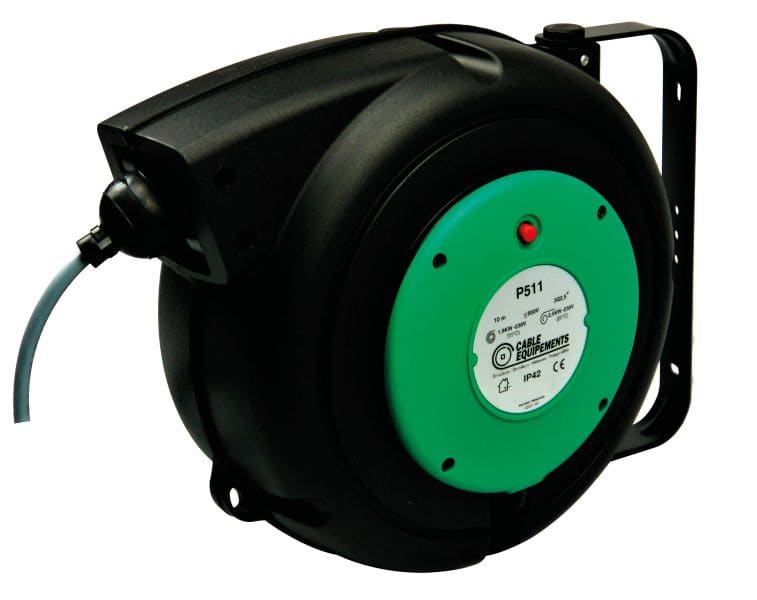CABLE EQUIPEMENTS - Autom. Kabelaufroller PLT 500-10+2m 3G2,5² IGUS CF77 - IP42 - Lösb. Arretierung