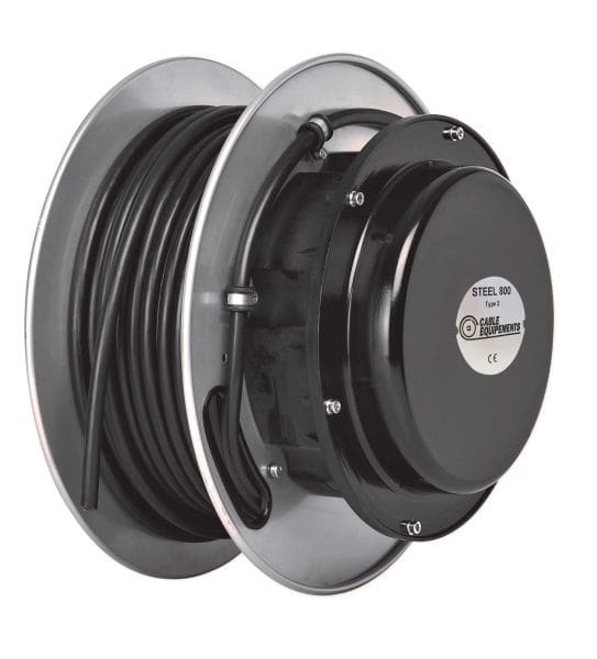 CABLE EQUIPEMENTS - Autom. Kabelaufroller Reihe STEEL800 H2- 28+2m 4G16² IGUS CF34 - IP65 Kabellarr.