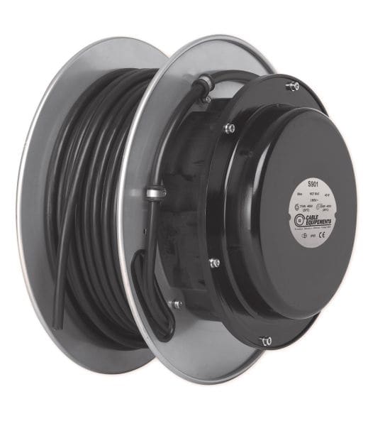 CABLE EQUIPEMENTS - S901 : Kabelaufwickler mit Aufrollautomatik STEEL 900 - 50m - 4G6² HO7RN-F -IP65