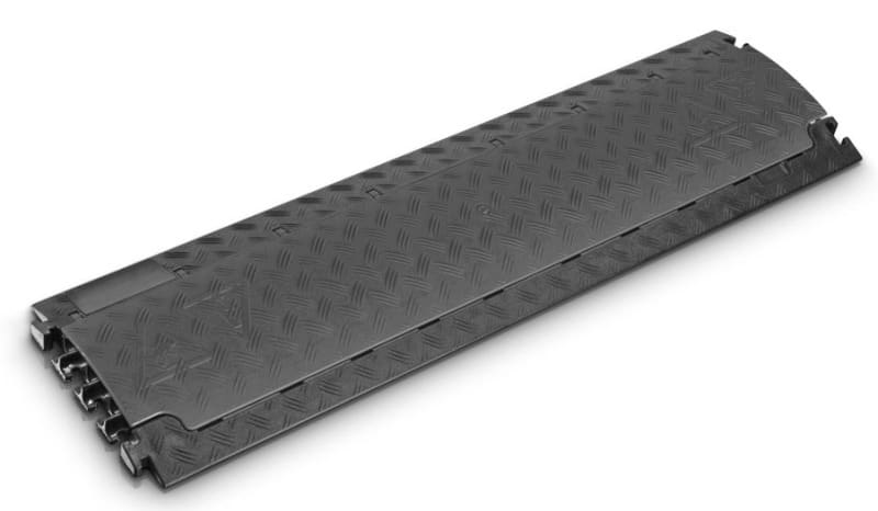 CABLE EQUIPEMENTS - BOA 17-6: Kabelbrücke für Fahrzeuge - 1m - 6 Kanäle Ø 17mm - Schwarz/Schwarz