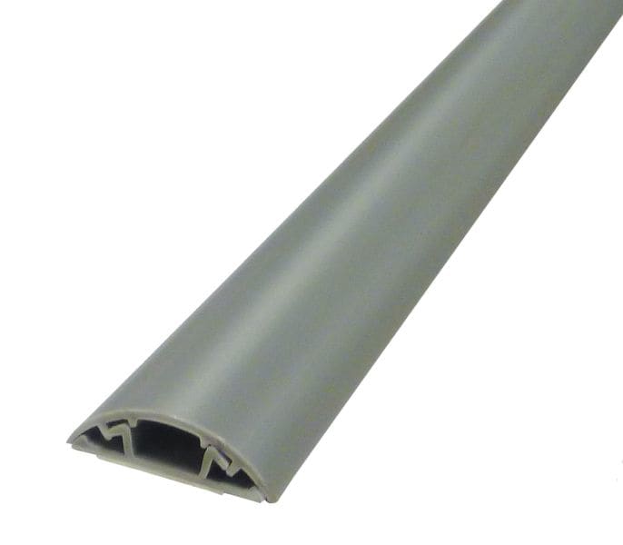CABLE EQUIPEMENTS - PG06: Aufbodenkanal - graues PVC - 2 m - 1 Kabel Ø 6 o. 2 Kabel Ø 5mm