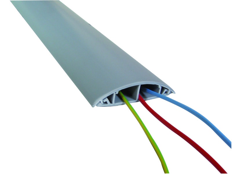 CABLE EQUIPEMENTS - PG12: Aufbodenkanal - graues PVC - 2 m - 2 Kanäle Ø 12 mm