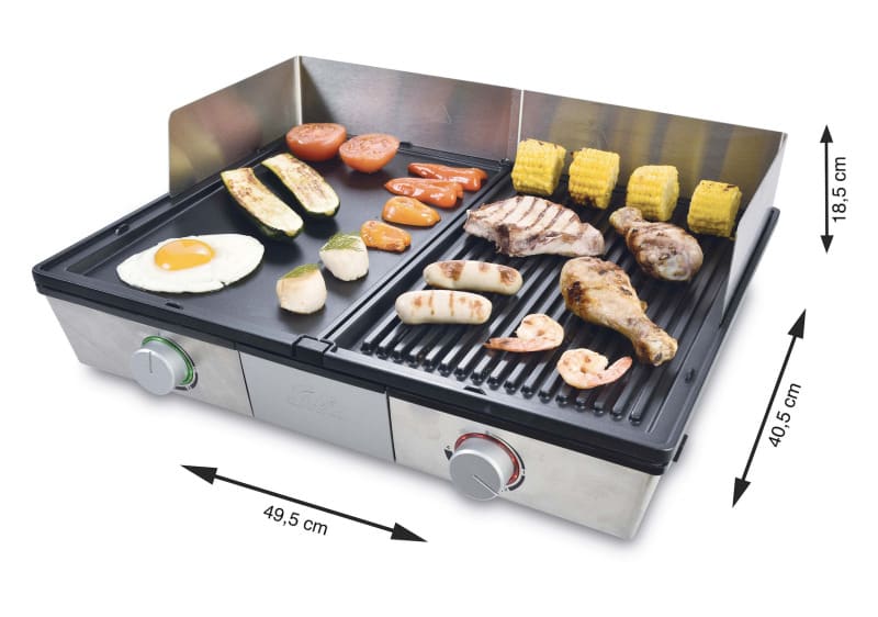 SOLIS - Tischgrill 2200W 2antihaftbesch.Grillpl. 2sep.Temp.Einst. Si