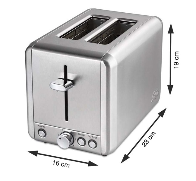 SOLIS - Toaster 2Scheiben 780-925W 6St. Auft. Aufw. si