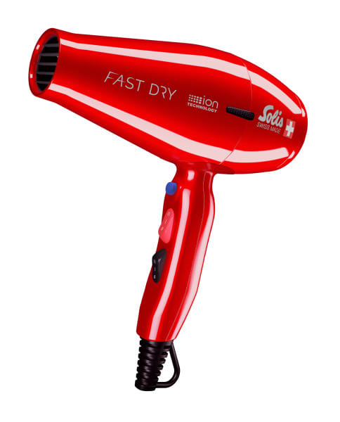 SOLIS - Haarfön 2200W 2Temp-/2Gebl. Ionen Abkühltaste 2.8m rot