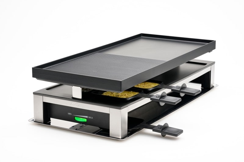 SOLIS - Raclette/Tischgrill 3in1 1500W 10Pf. Crepes Antihaft sw-ed