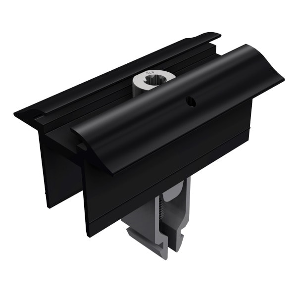 SL RACK - Mittelklemme mit Erdung, schwarz eloxiert