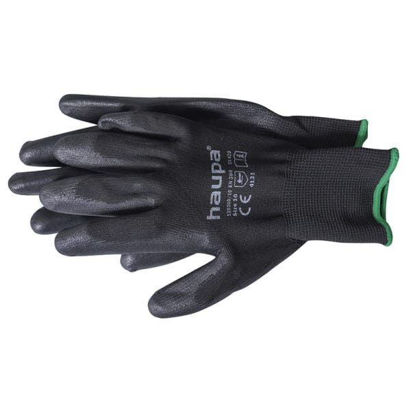 HAUPA - PU-Textil-Handschuh schwarz Gr. 6
