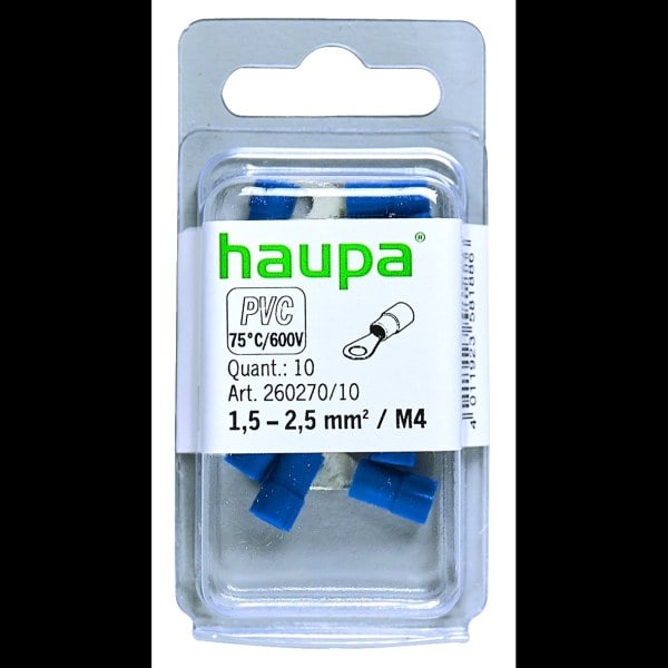 HAUPA - Ringkabelschuh blau isoliert 1,5-2,5 M4 PVC