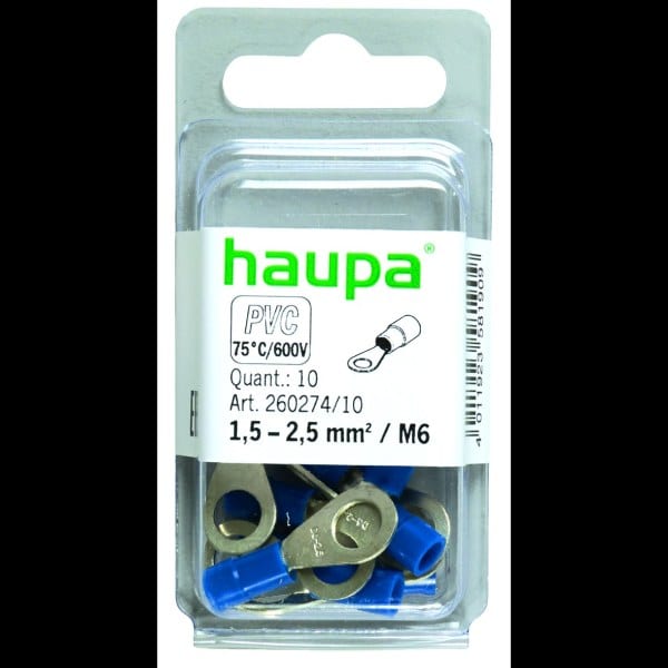 HAUPA - Ringkabelschuh blau isoliert 1,5-2,5 M6 PVC