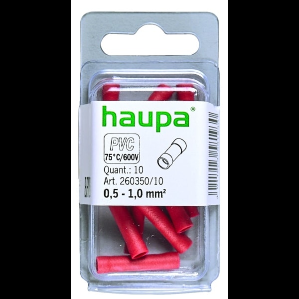 HAUPA - Stossverbinder rot isoliert 0,5-1,0 PVC