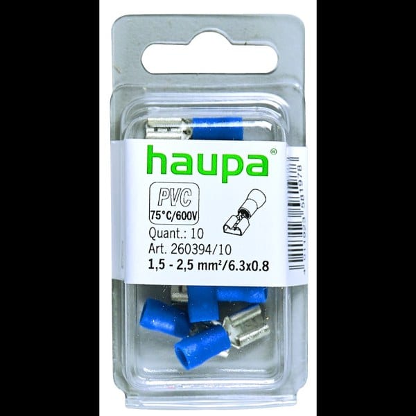 HAUPA - Flachsteckhülse blau isoliert 1,5-2,5/6,3x0,8 PVC