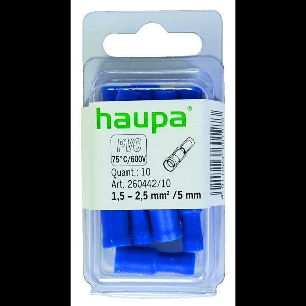 HAUPA - Rundsteckhülsen blau isoliert 1,5-2,5/5 mm PVC