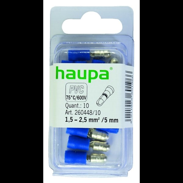 HAUPA - Rundstecker blau isoliert 1,5-2,5/5 mm PVC