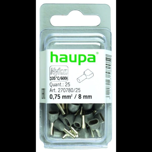 HAUPA - Twin-Aderendhülse 0,75/8 grau