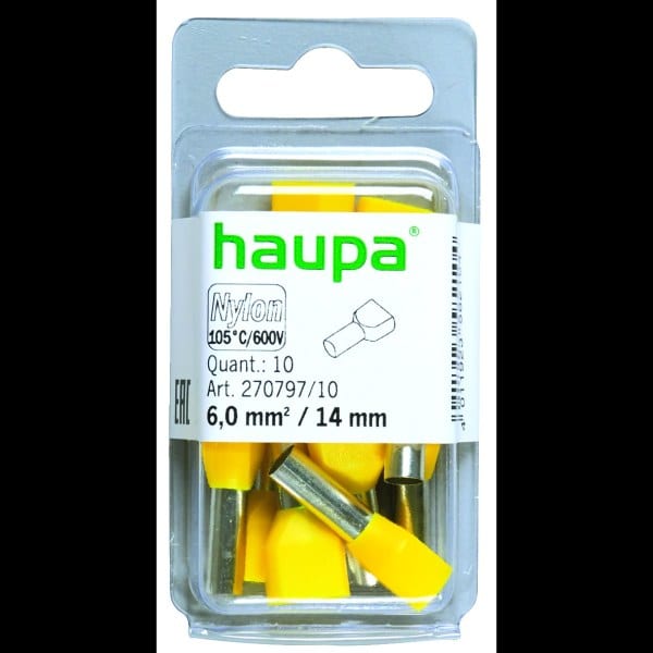 HAUPA - Twin-Aderendhülse 6,0/14 gelb